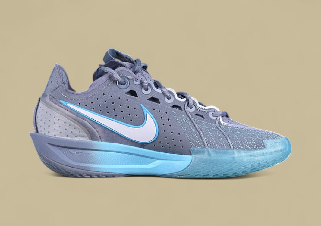 Nike Air Zoom G.T. Cut 3 EP Ashen Slate & Football Grey with Baltic Blue and Metallic Gold Accents