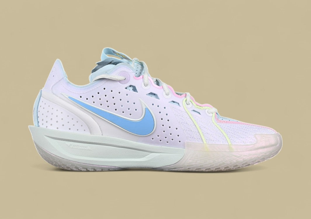 Nike Air Zoom G.T. Cut 3 EP Clean White with Bold Blue and Playful Pink Accents