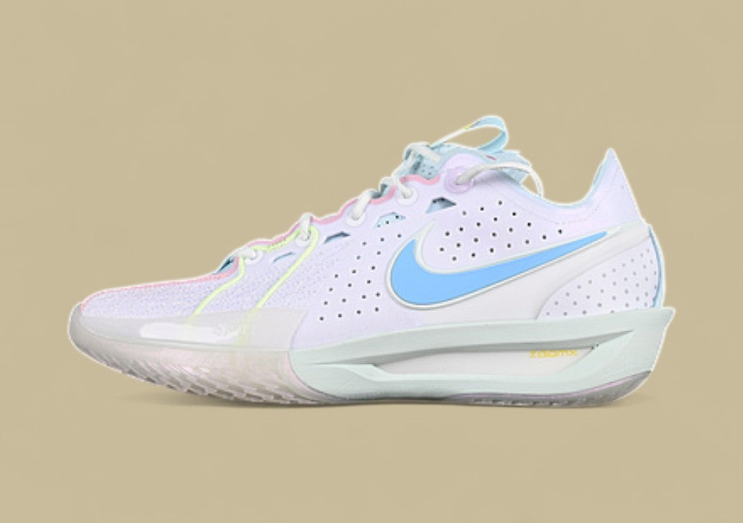 Nike Air Zoom G.T. Cut 3 EP Clean White with Bold Blue and Playful Pink Accents