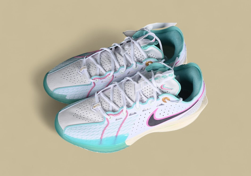Nike Air Zoom G.T. Cut 3 EP Crisp White with Vibrant Green and Pink Pops