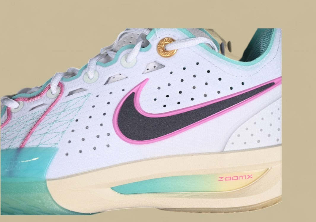 Nike Air Zoom G.T. Cut 3 EP Crisp White with Vibrant Green and Pink Pops
