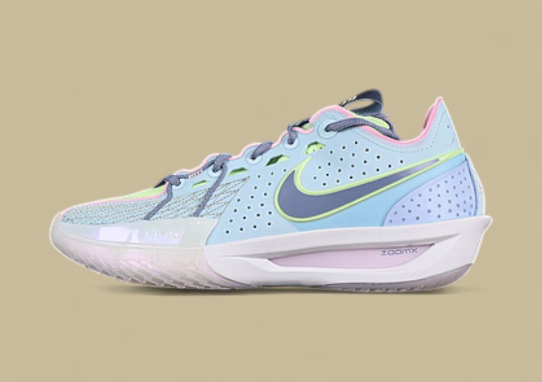 Nike Air Zoom G.T. Cut 3 EP Glacier Blue with Bright Mandarin, Ashen Slate, and Light Armory Blue Highlights
