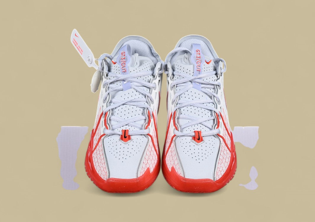 Nike Air Zoom G.T. Cut 3 EP Summit White with Picante Red, Football Grey, and Metallic Silver Accents