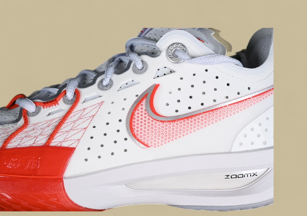 Nike Air Zoom G.T. Cut 3 EP Summit White with Picante Red, Football Grey, and Metallic Silver Accents