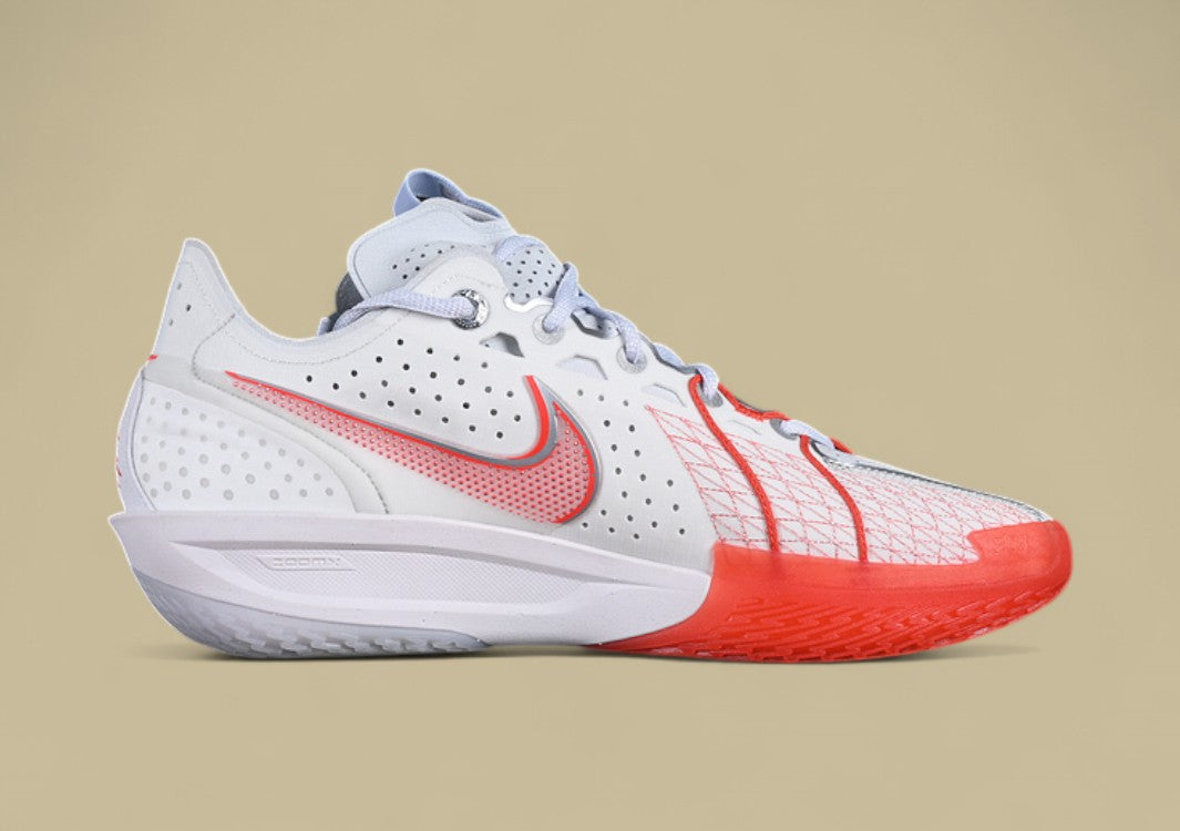 Nike Air Zoom G.T. Cut 3 EP Summit White with Picante Red, Grey, and Metallic Silver Accents