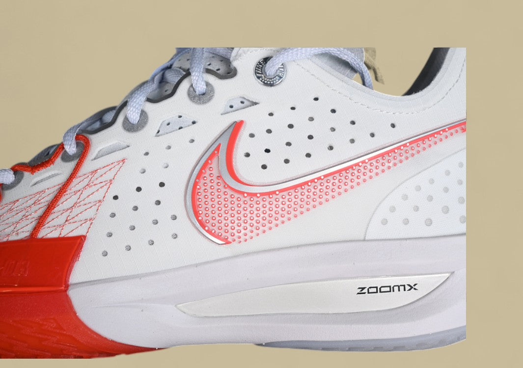 Nike Air Zoom G.T. Cut 3 EP Summit White with Picante Red, Grey, and Metallic Silver Accents