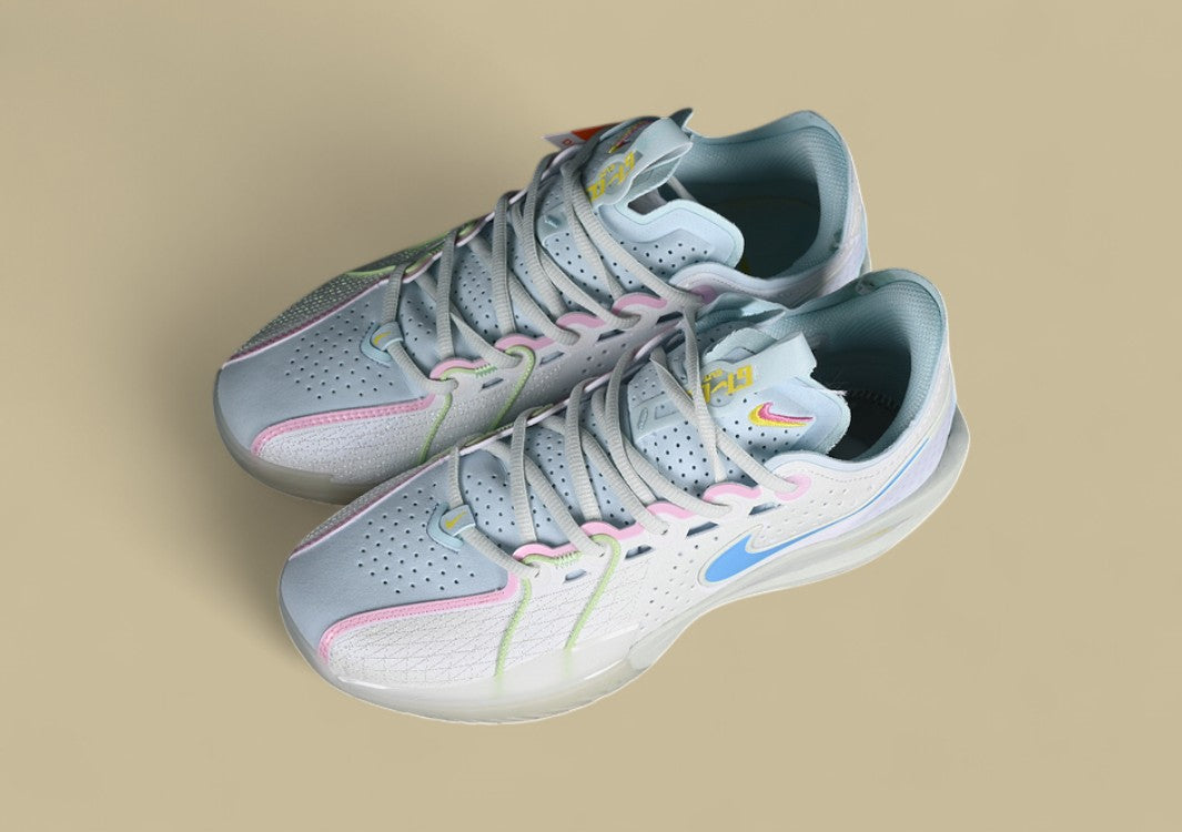Nike Air Zoom G.T. Cut 3 EP White Base with Electric Blue and Soft Pink Accents