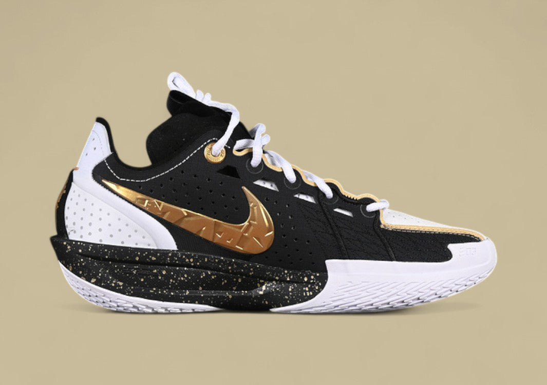 Nike Air Zoom G.T. Cut 3 EP White & Black with Metallic Gold Detailing