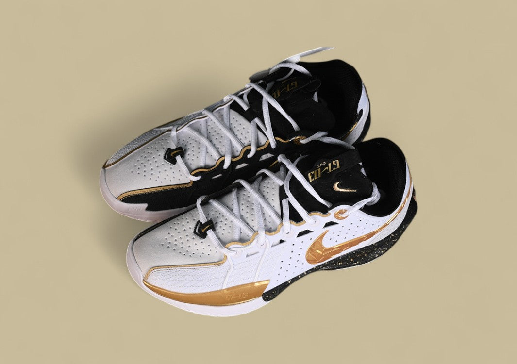 Nike Air Zoom G.T. Cut 3 EP White & Black with Metallic Gold Detailing