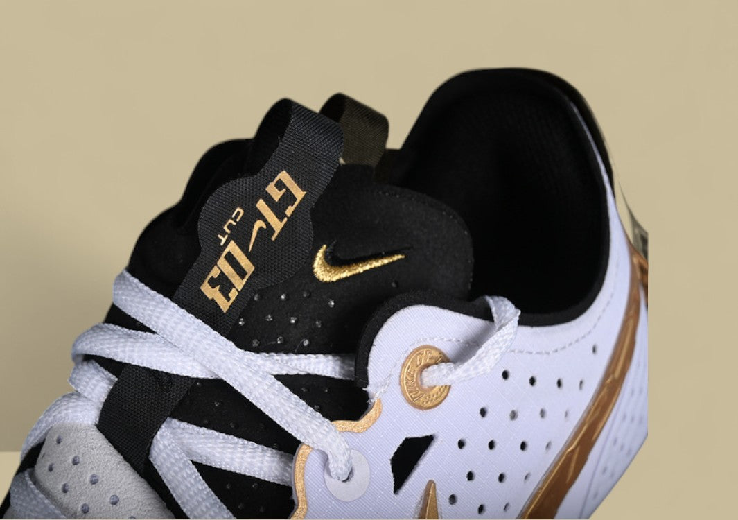 Nike Air Zoom G.T. Cut 3 EP White & Black with Striking Metallic Gold Highlights