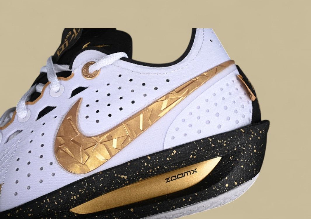 Nike Air Zoom G.T. Cut 3 EP White & Black with Striking Metallic Gold Highlights