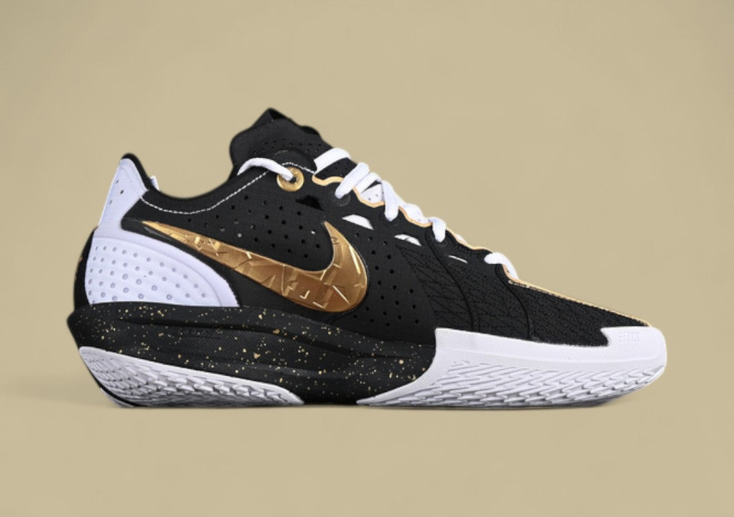 Nike Air Zoom G.T. Cut 3 EP White & Black with Striking Metallic Gold Highlights