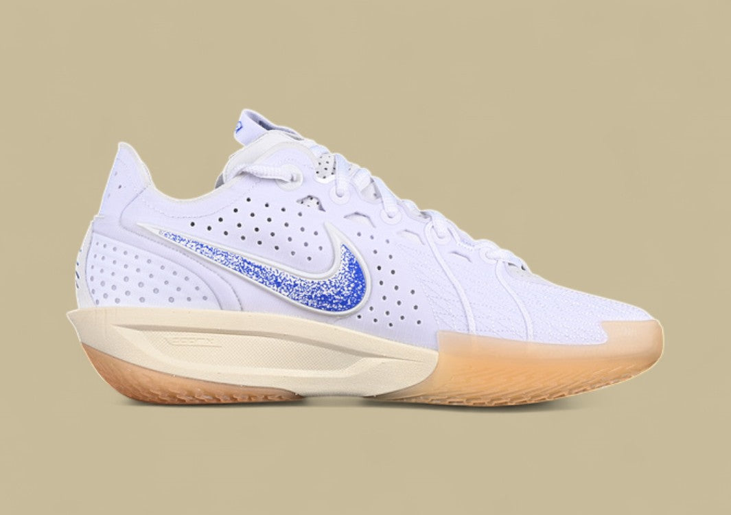 Nike Air Zoom G.T. Cut 3 EP White & Coconut Milk with Gum Yellow and Racer Blue Hits