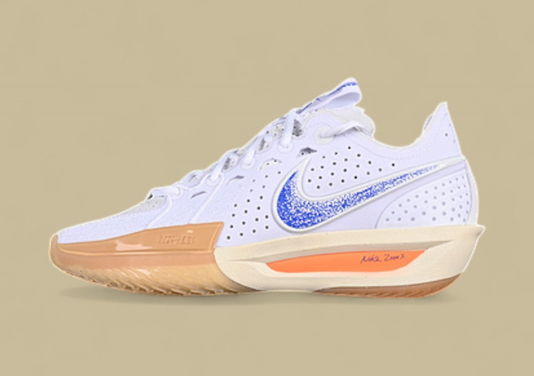 Nike Air Zoom G.T. Cut 3 EP White & Coconut Milk with Gum Yellow and Racer Blue Hits