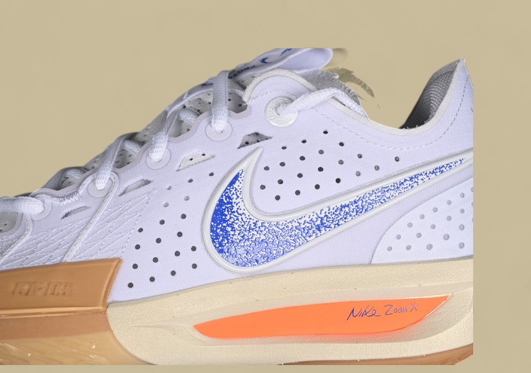 Nike Air Zoom G.T. Cut 3 EP White & Coconut Milk with Gum Yellow and Racer Blue Hits