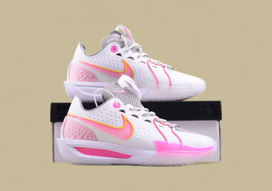 Nike Air Zoom G.T. Cut 3 EP White & Grey with Bright Pink and Orange Pops