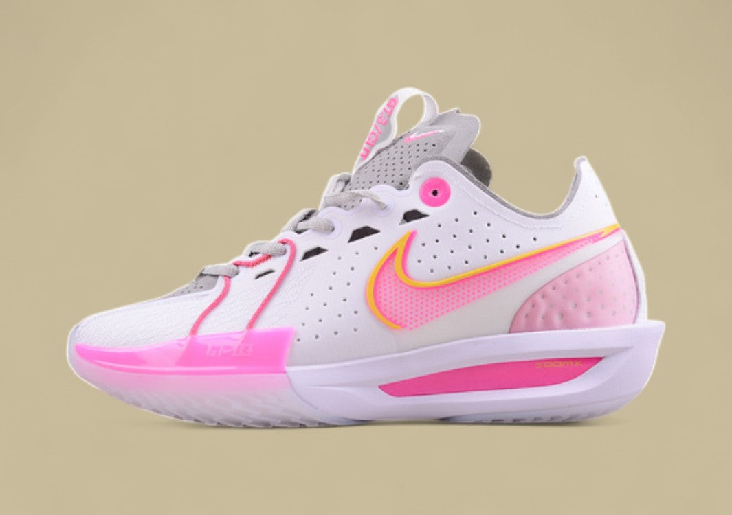 Nike Air Zoom G.T. Cut 3 EP White & Grey with Bright Pink and Orange Pops