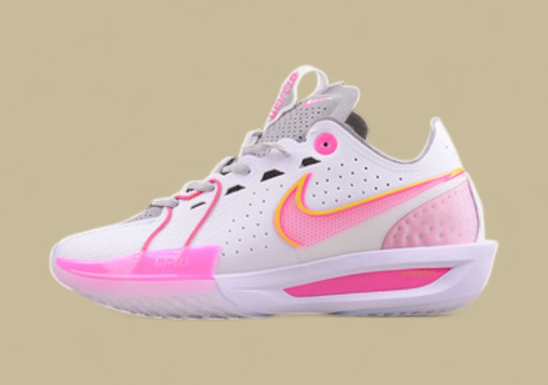 Nike Air Zoom G.T. Cut 3 EP White & Grey with Bright Pink and Orange Pops
