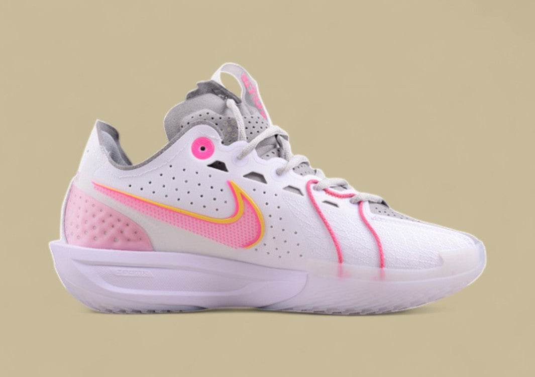 Nike Air Zoom G.T. Cut 3 EP White & Grey with Bright Pink and Orange Pops