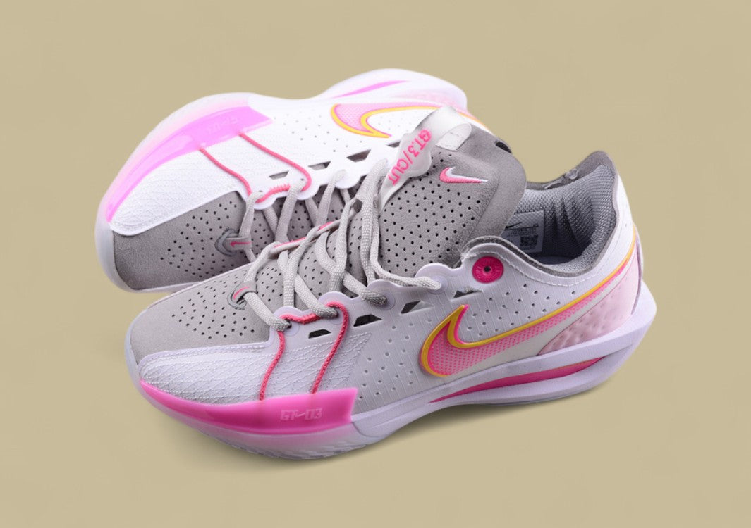 Nike Air Zoom G.T. Cut 3 EP White & Grey with Bright Pink and Orange Pops