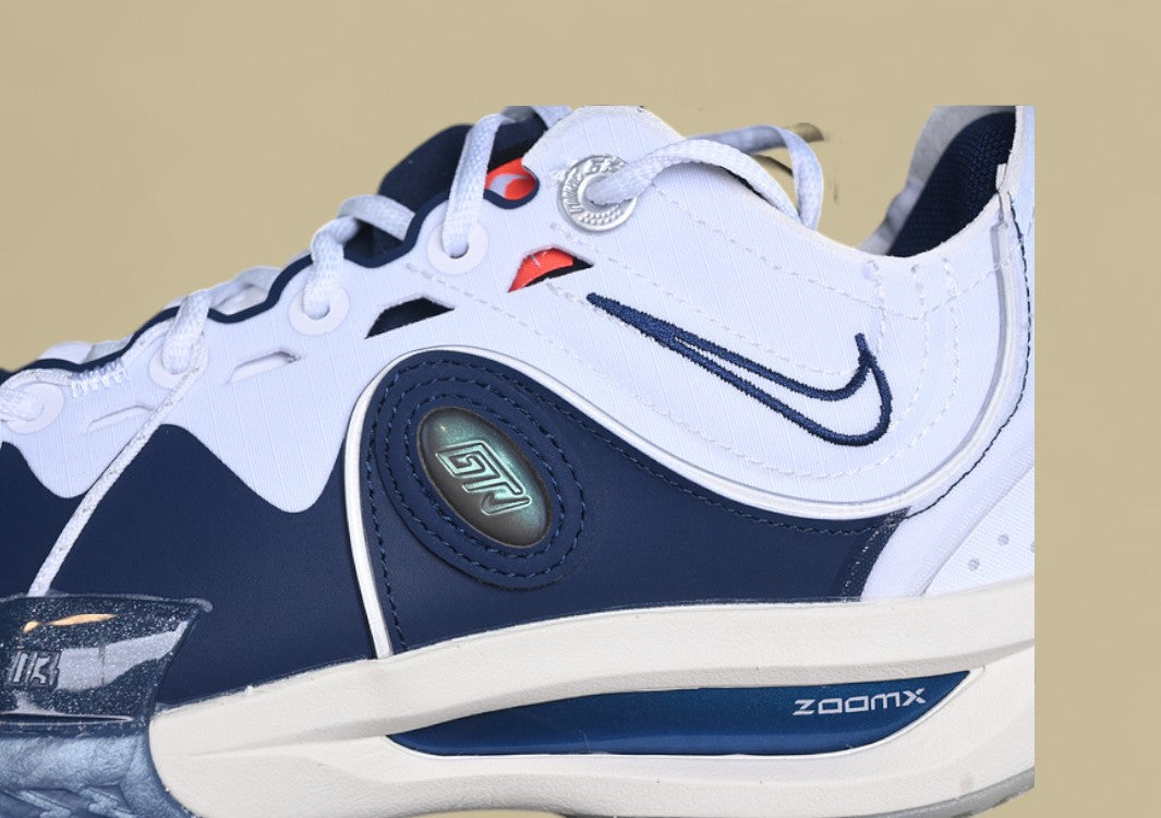 Nike Air Zoom G.T. Cut 3 EP White & Sail with Metallic Silver and Midnight Navy Accents