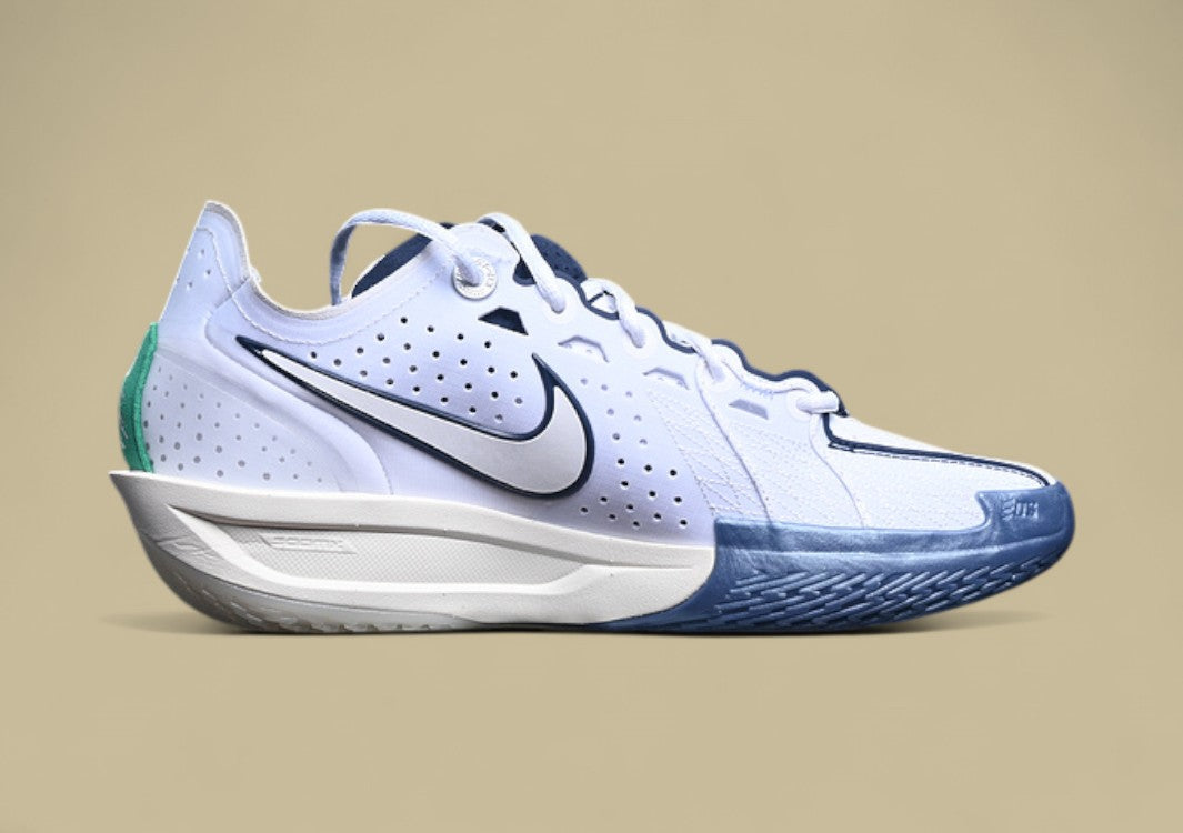 Nike Air Zoom G.T. Cut 3 EP White & Sail with Metallic Silver and Midnight Navy Accents