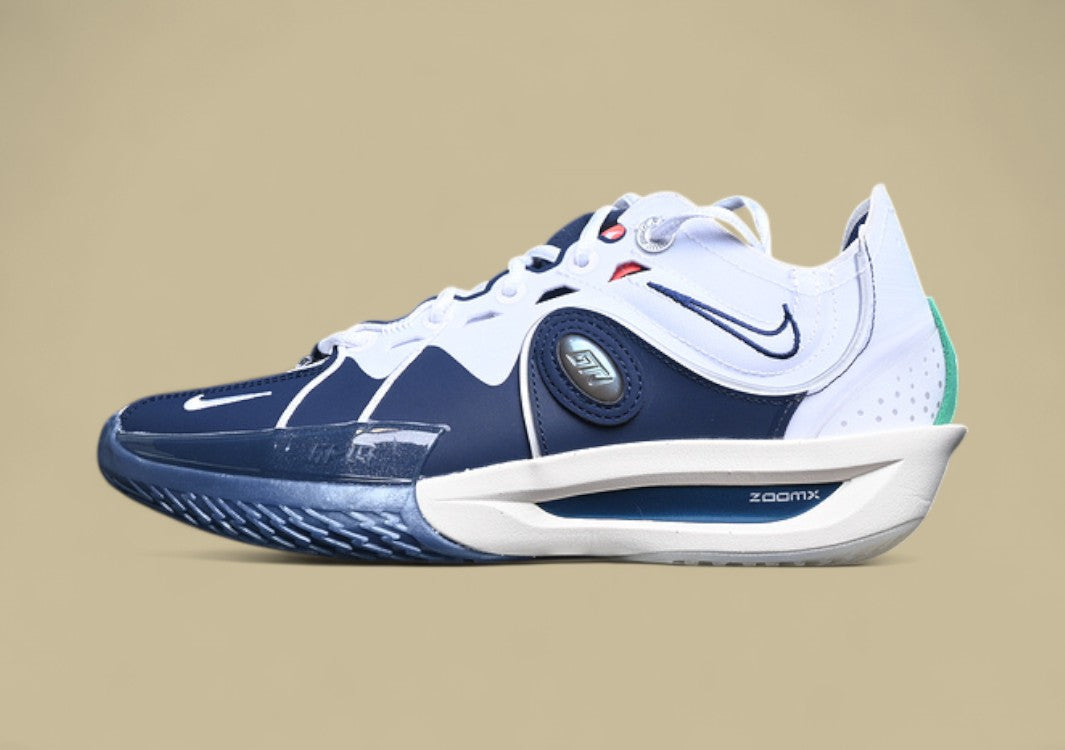 Nike Air Zoom G.T. Cut 3 EP White & Sail with Metallic Silver and Midnight Navy Accents