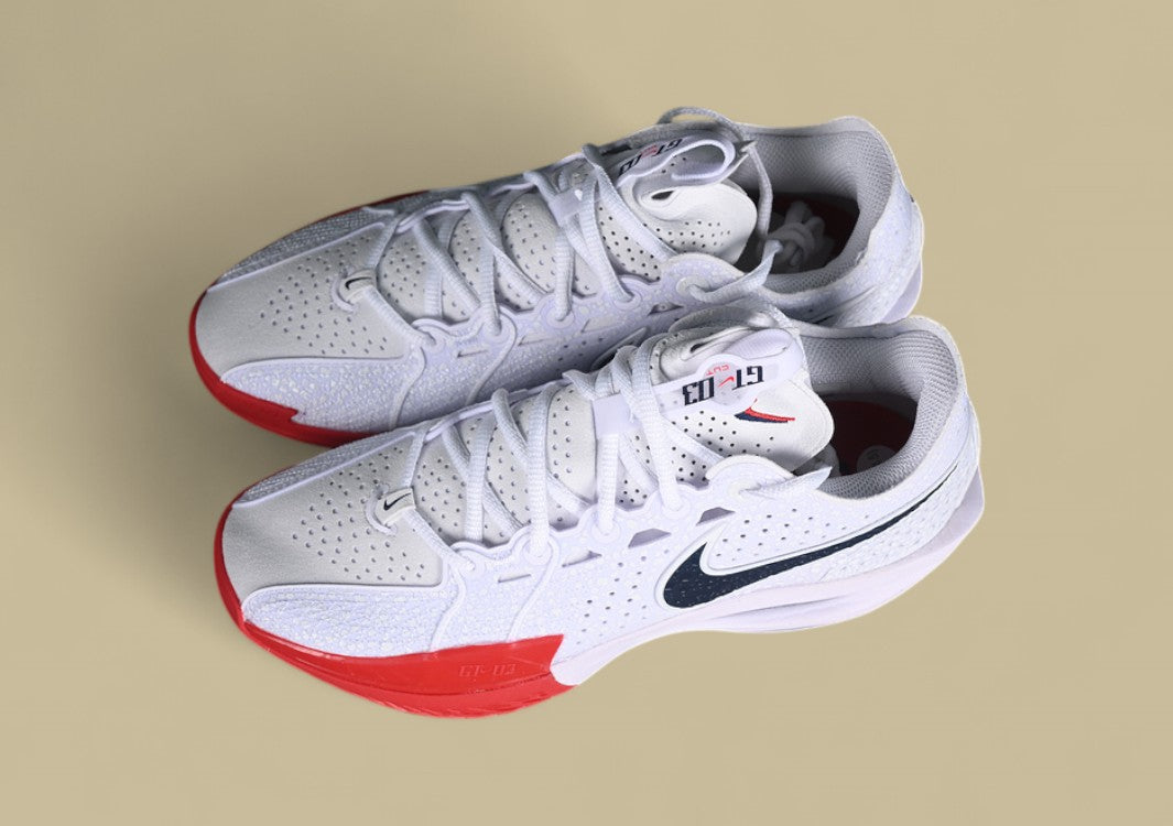 Nike Air Zoom G.T. Cut 3 White with Obsidian and Sport Red Highlights
