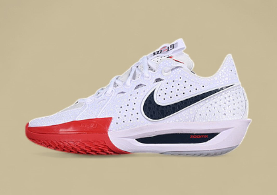 Nike Air Zoom G.T. Cut 3 White with Obsidian and Sport Red Highlights