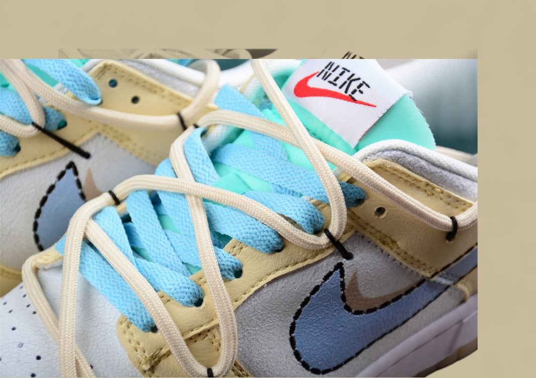 Nike Dunk Low Custom Deconstructed Straps Sb Low-top Casual Sneakers