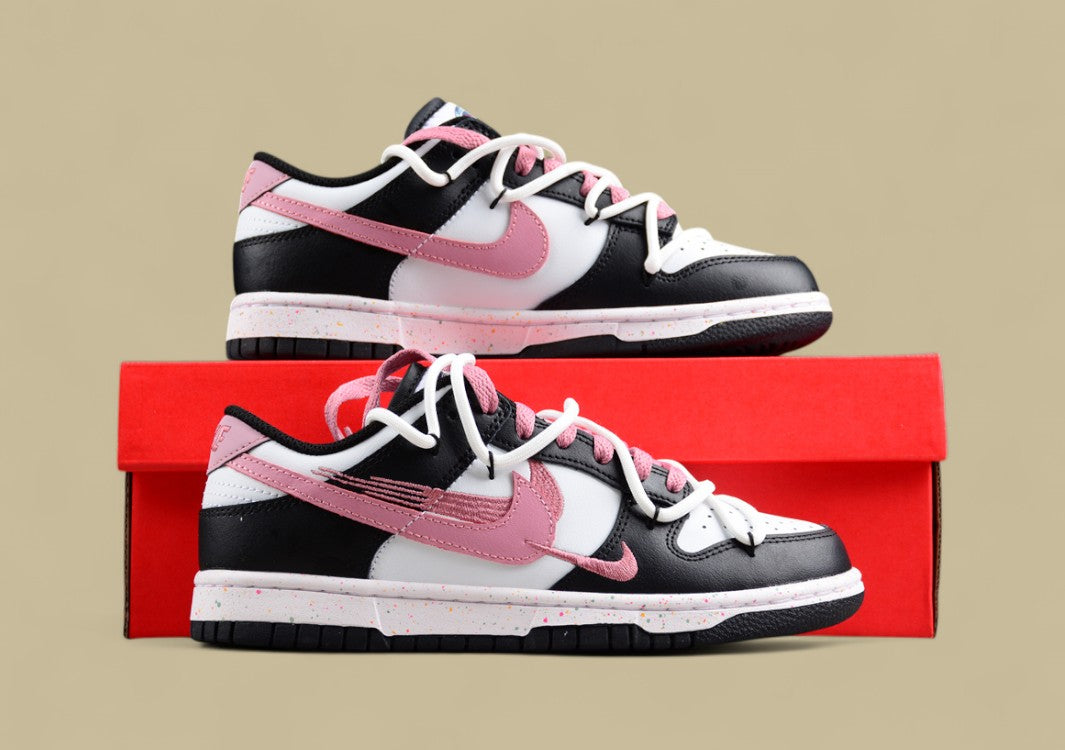 Nike Dunk Low "Multi Color Vitality" Pink Triple Swoosh Deconstructed Custom Sneakers