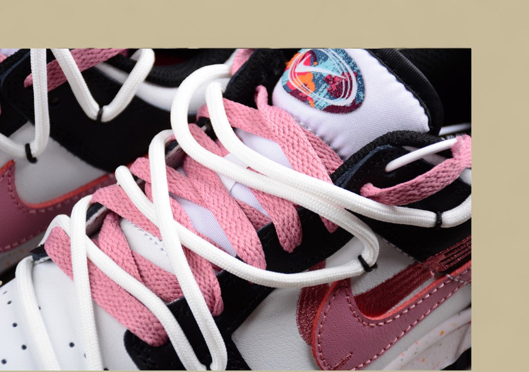Nike Dunk Low "Multi Color Vitality" Pink Triple Swoosh Deconstructed Custom Sneakers