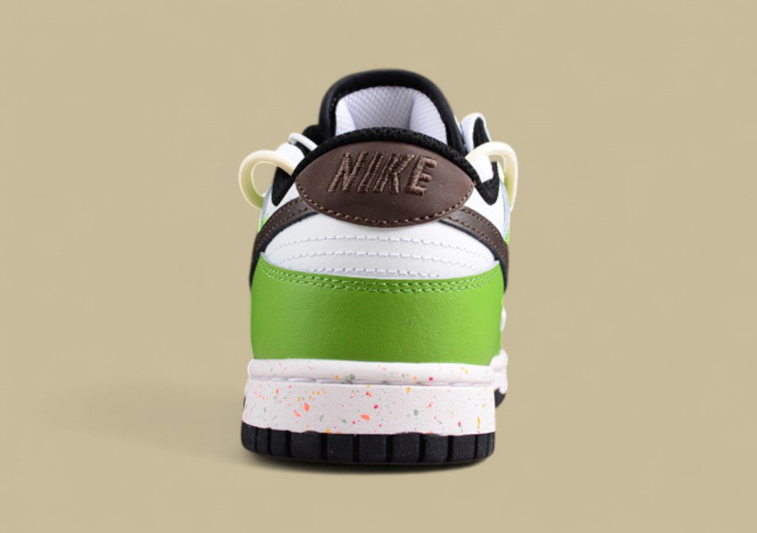 Nike Dunk Low "Multi Color Vitality" Green Brown Triple Swoosh Deconstructed Strap Shoes