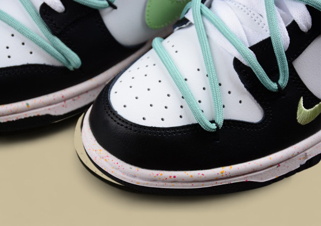 Nike Dunk Low "Multi Color Vitality" Green Custom Three-Swoosh Deconstructed Sneakers