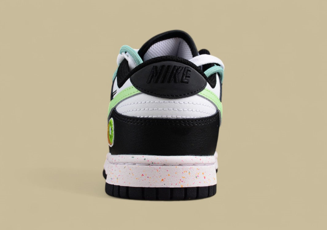 Nike Dunk Low "Multi Color Vitality" Green Custom Three-Swoosh Deconstructed Sneakers