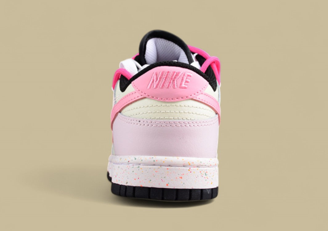 Nike Dunk Low "Multi Color Vitality" Pink Red Triple Swoosh Deconstructed Strap Sneakers