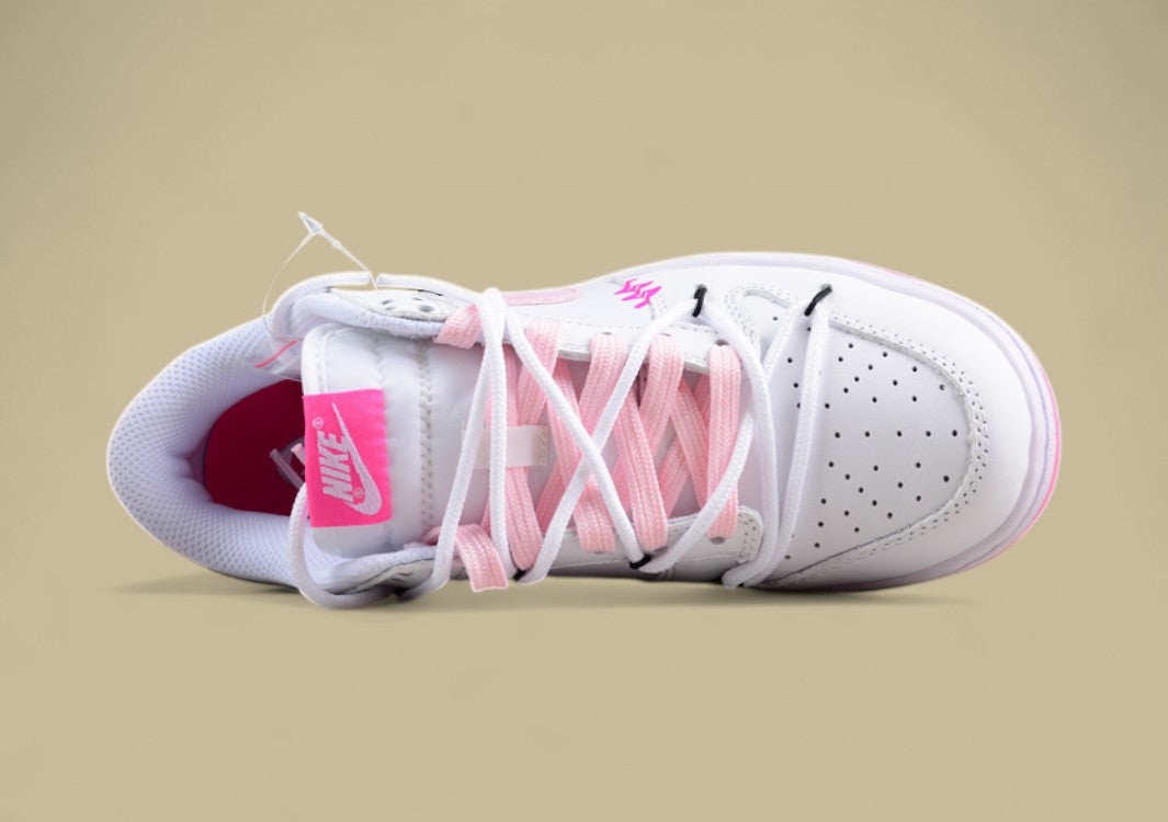 Nike Dunk Low "Multi Color Vitality" – Pink White Custom Triple Swoosh Deconstructed Shoes