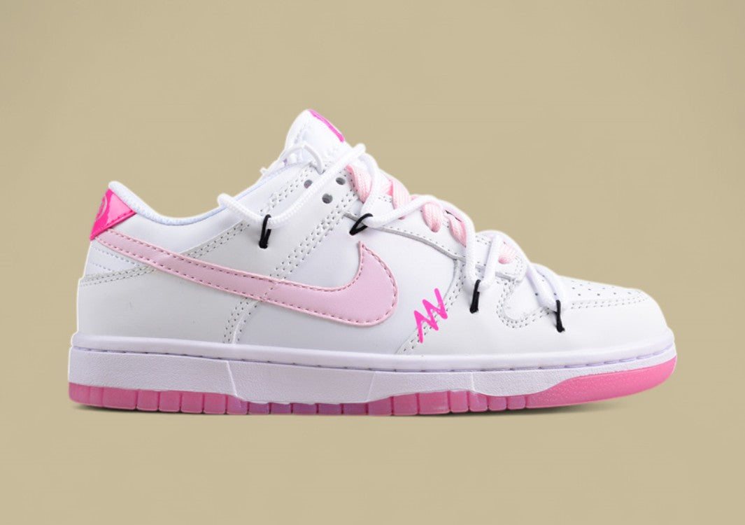 Nike Dunk Low "Multi Color Vitality" – Pink White Custom Triple Swoosh Deconstructed Shoes