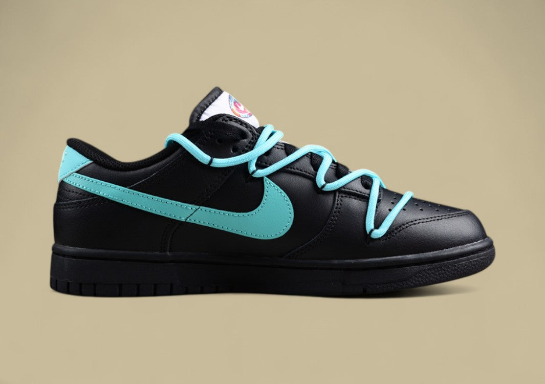 Nike Dunk Low “Vitality Black Aqua” Triple Swoosh Custom