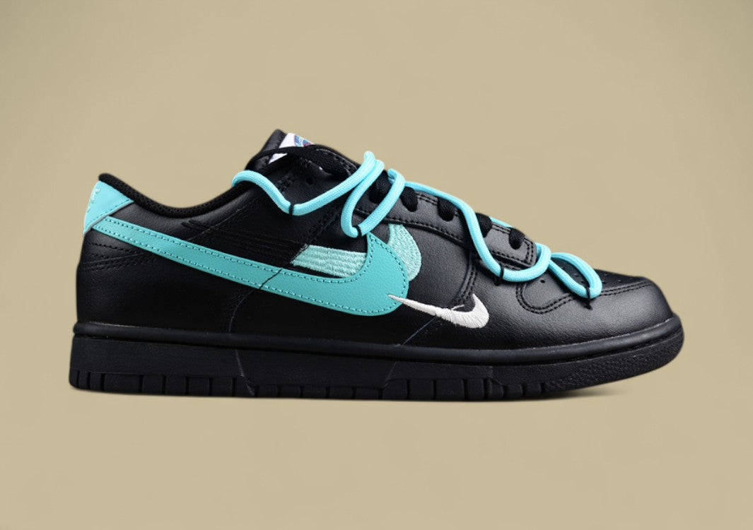 Nike Dunk Low “Vitality Black Aqua” Triple Swoosh Custom