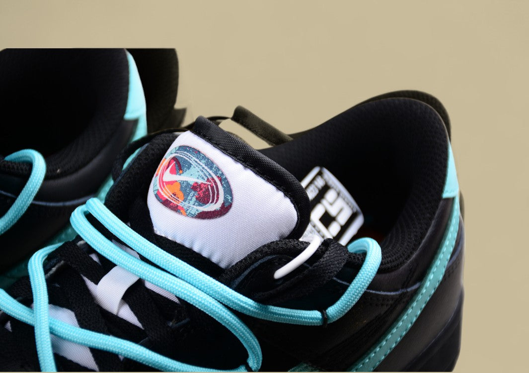 Nike Dunk Low “Vitality Black Aqua” Triple Swoosh Custom