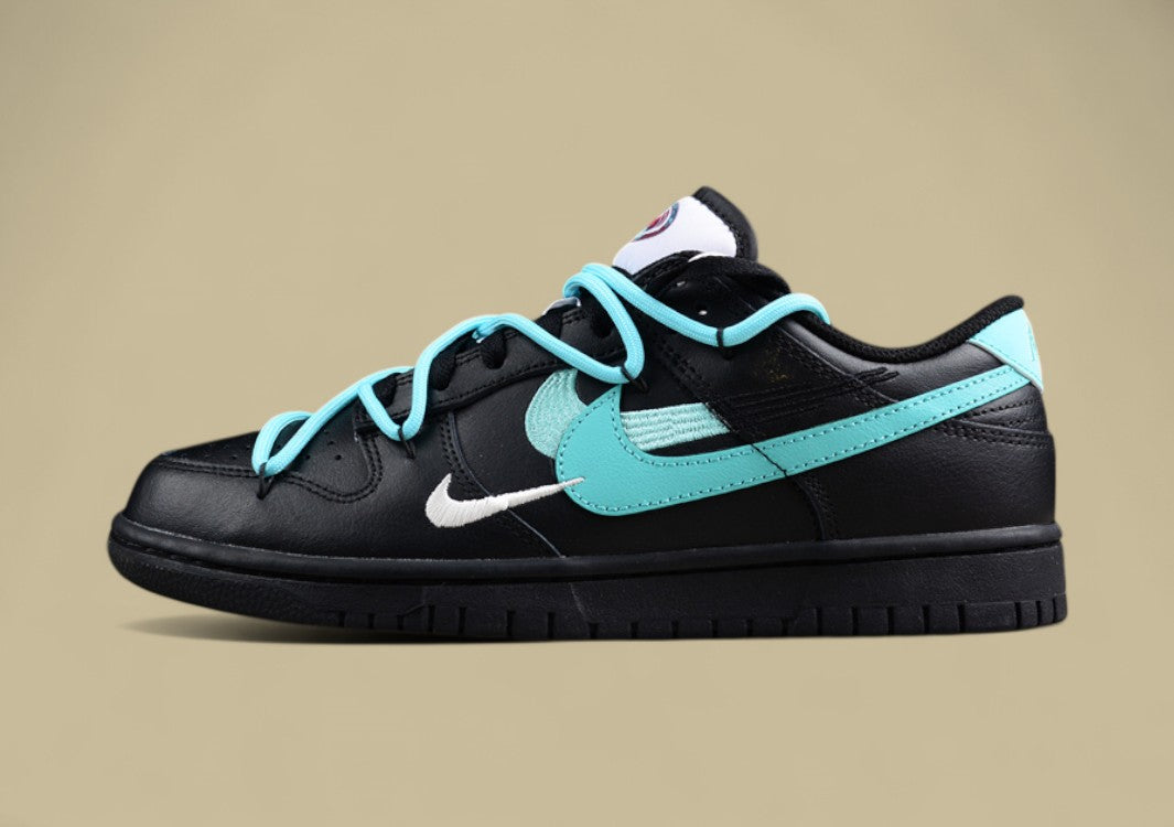Nike Dunk Low “Vitality Black Aqua” Triple Swoosh Custom
