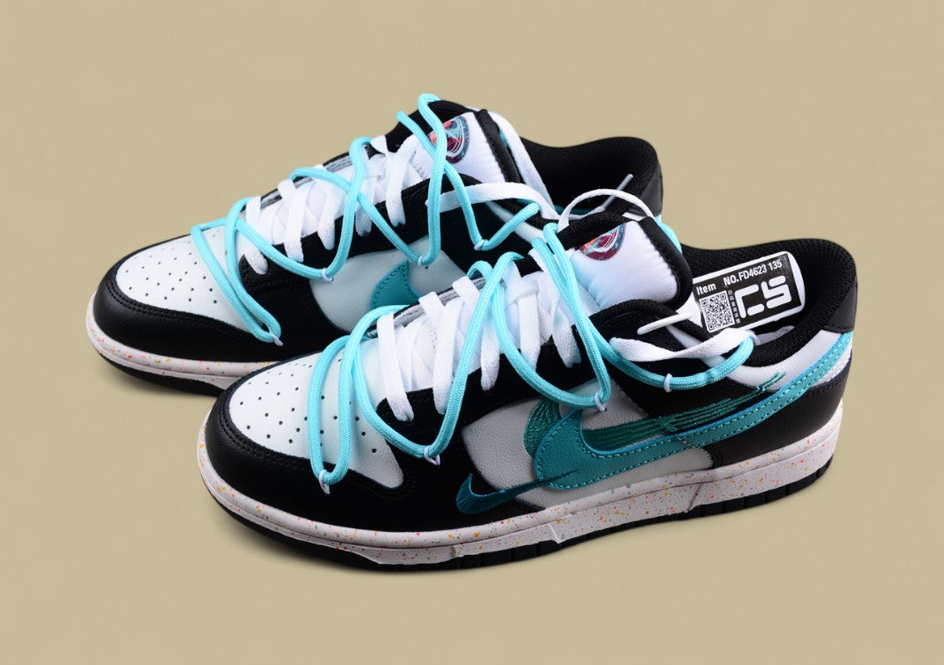 Nike Dunk Low “Vitality Teal” Triple Swoosh Custom