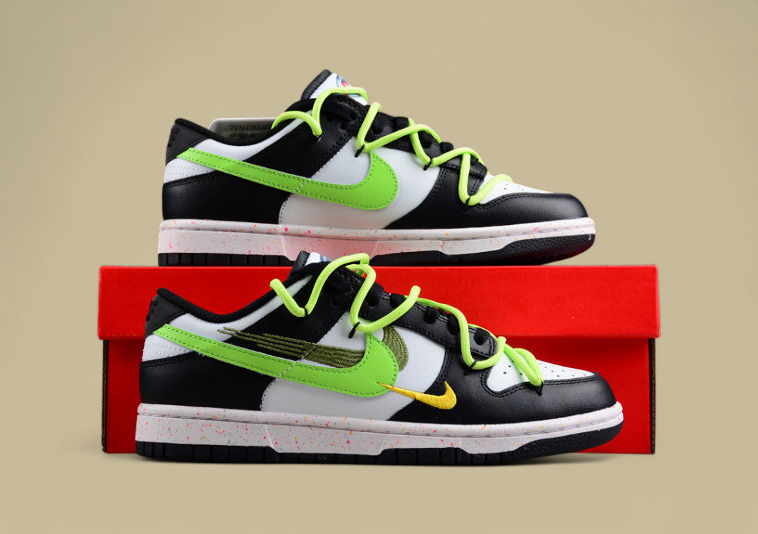 Nike Dunk Low “Vitality Volt” Triple Swoosh Custom