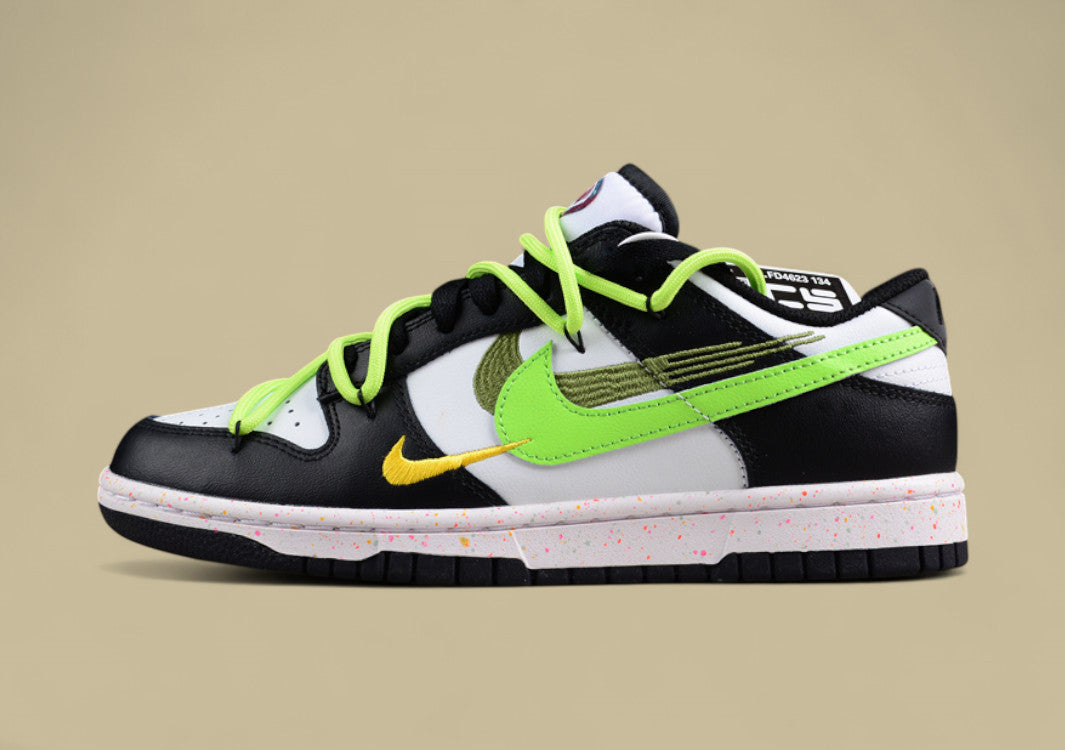 Nike Dunk Low “Vitality Volt” Triple Swoosh Custom