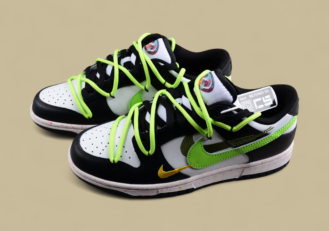Nike Dunk Low “Vitality Volt” Triple Swoosh Custom