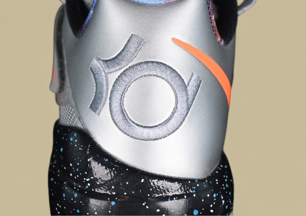 Nike KD 4 All Star Galaxy Basketball Shoes Metallic Silver Total Orange & Dark Grey Sneaker