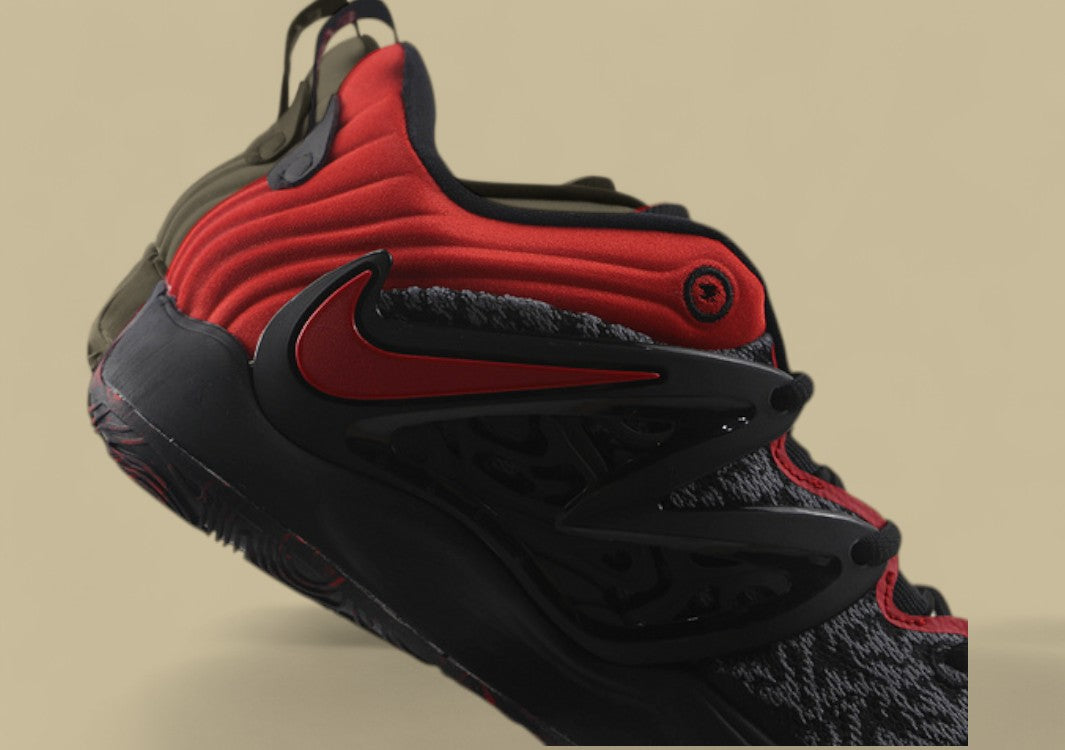 Nike KD Basketball Shoes Black Red with Graphic Knit Upper and Red Accents