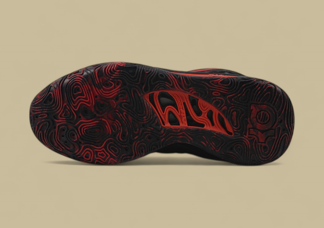 Nike KD Basketball Shoes Black Red with Graphic Knit Upper and Red Accents