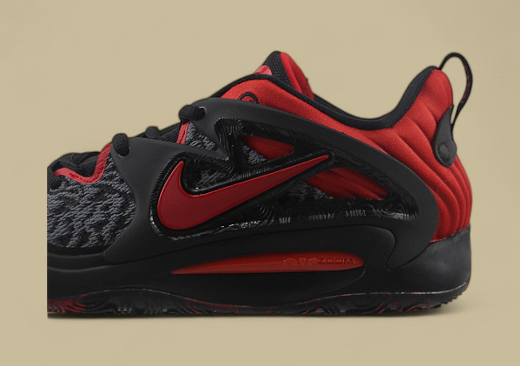 Nike KD Basketball Shoes Black Red with Graphic Knit Upper and Red Accents